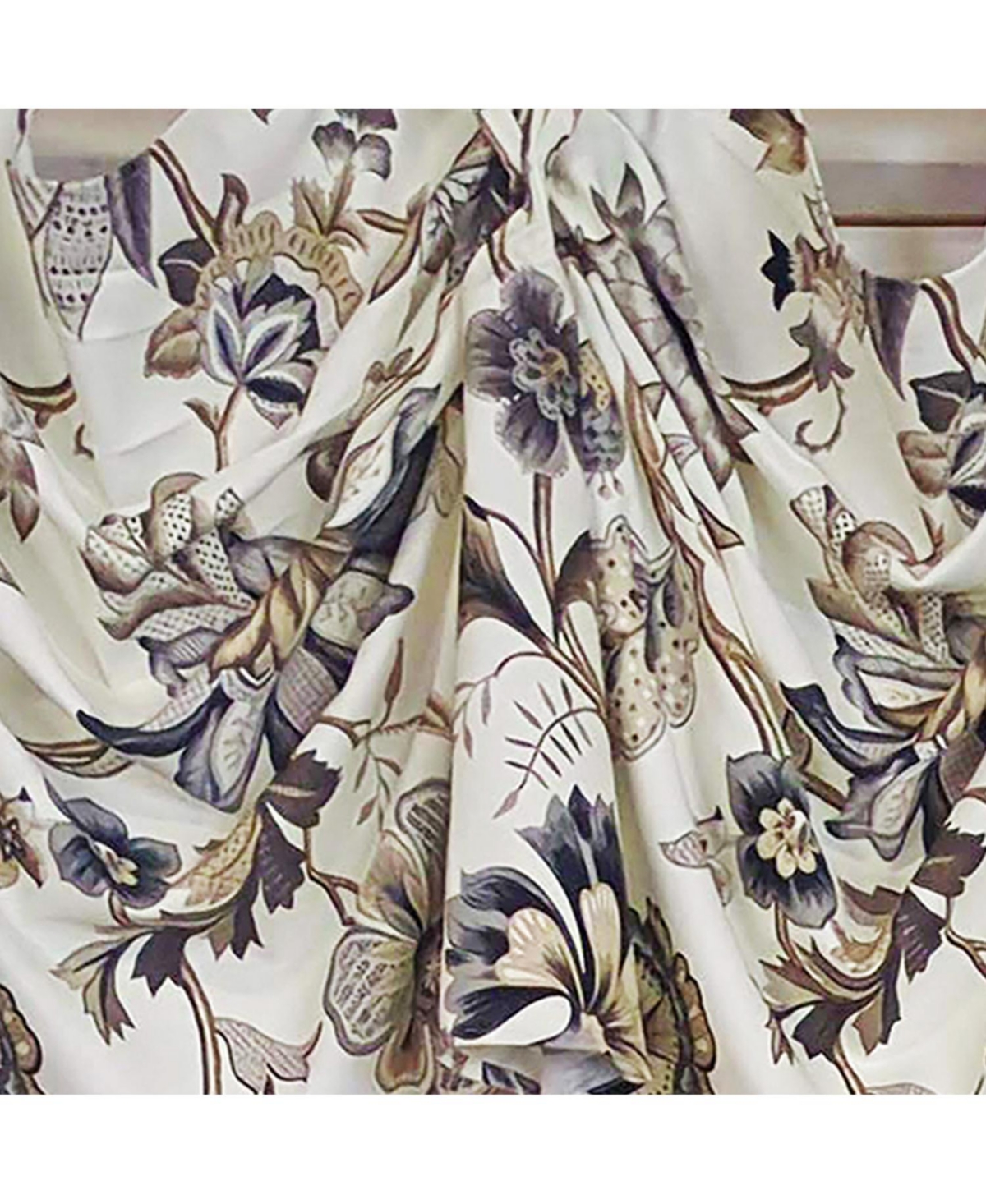 Rlf Home Zanzibar 3-s Victory 100% Cotton Tab Top Swag Window Curtain 54" x 25" Gray