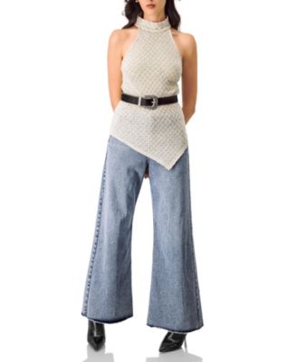 Women's Knit Halter Neck Sleeveless Top