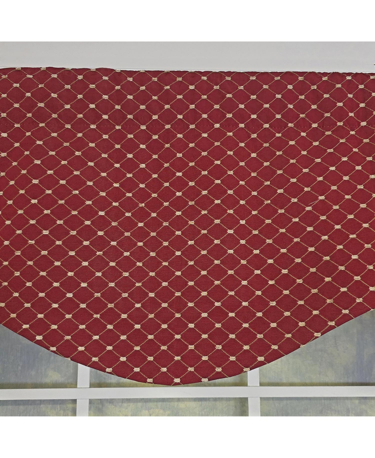 Rlf Home Passat Cornice 100% Cotton Rod Pocket Window Valance 50" x 17" Red