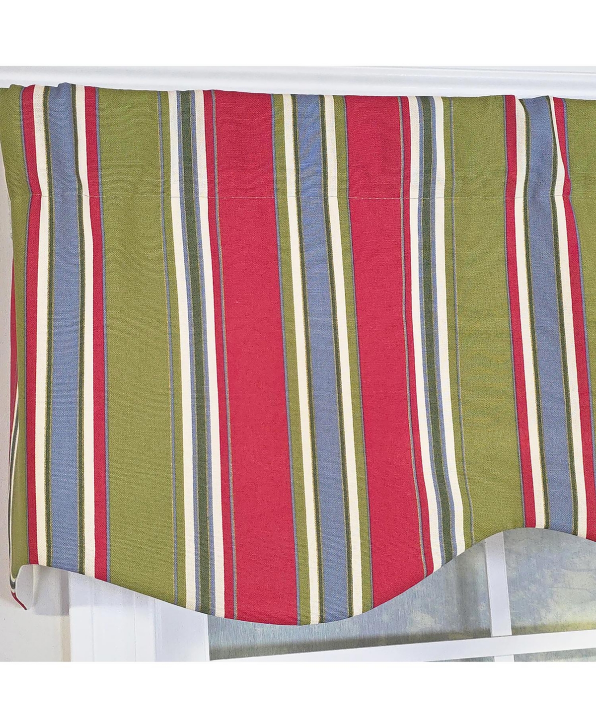 Rlf Home Nigel Stripe Provance 100% Cotton Rod Pocket Lined Window Valance 50" x 17" Multi
