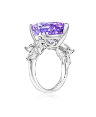 Gala Collection Sterling Silver Large Firework Pear-Cut Cubic Zirconia Marquise Burst Cocktail Ring