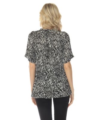 Women's Short Sleeve Printed Peplum Top
