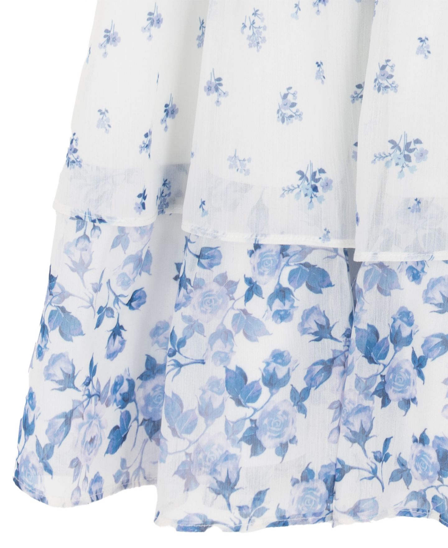 Платье Rare Editions Mixed Print Ruched Puff-Sleeve Dress для девочек, цвет: Синий — фото 7
