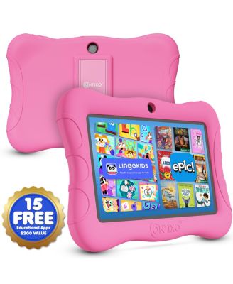 V9 Kids Tablet 32GB, 7” Screen WiFi Learning Device with Parental Controls, Shockproof Case, Epic! & LingoKids Apps