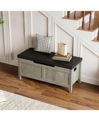 Wooden Storage Bench,39.4"