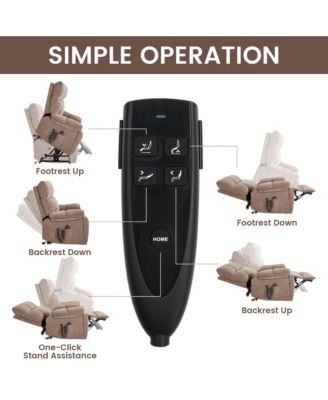 Heat Massage Dual Motor Infinite Position Up to 350 LBS Large Electric Power Lift Recliners with Hidden Cup Holders