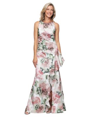 Petite Printed Sleeveless Ball Gown