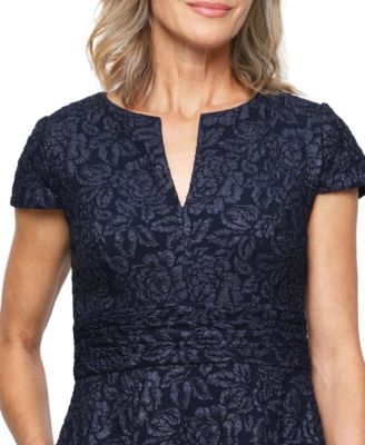 Petite Embossed Crepe Ball Gown