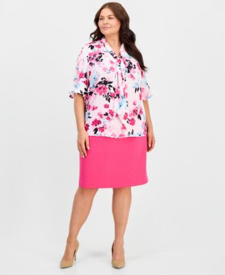 Plus Size Knee-Length Pencil Skirt