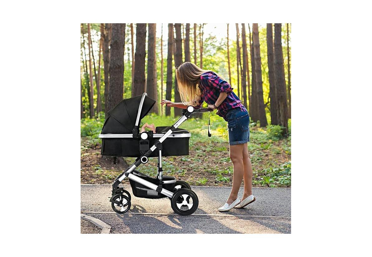 Kinder King Meno V 3-in-1 Reversible Baby Stroller with Detachable Tray, Adjustable Canopy and Suspension Wheels