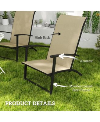 Folding Patio Chairs Set of 2, Portable Camping Chairs,