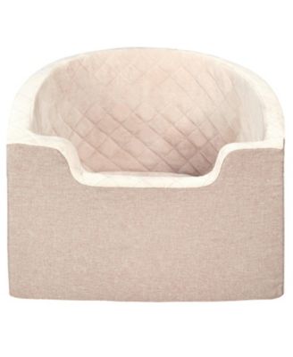 Waterproof Dog Car Booster Seat with Storage Pocket and Safety Leash