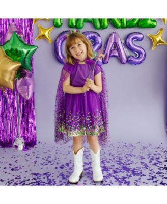 Little Girls Mardi Gras Confetti Short Sleeve Tutu Dress