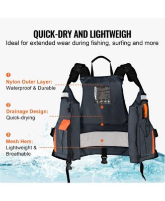 Life Vest for Watersports (PFD), Waterproof Nylon, 110N Buoyancy, Life Jacket for Fishing Kayaking Surfing, Men and Women, Size XL