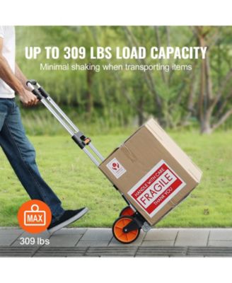 Folding Hand Truck, 309 lb Capacity, Aluminum Convertible Hand Truck & Dolly, Telescoping Handle, PP+TPR Wheels, Lightweight Cart