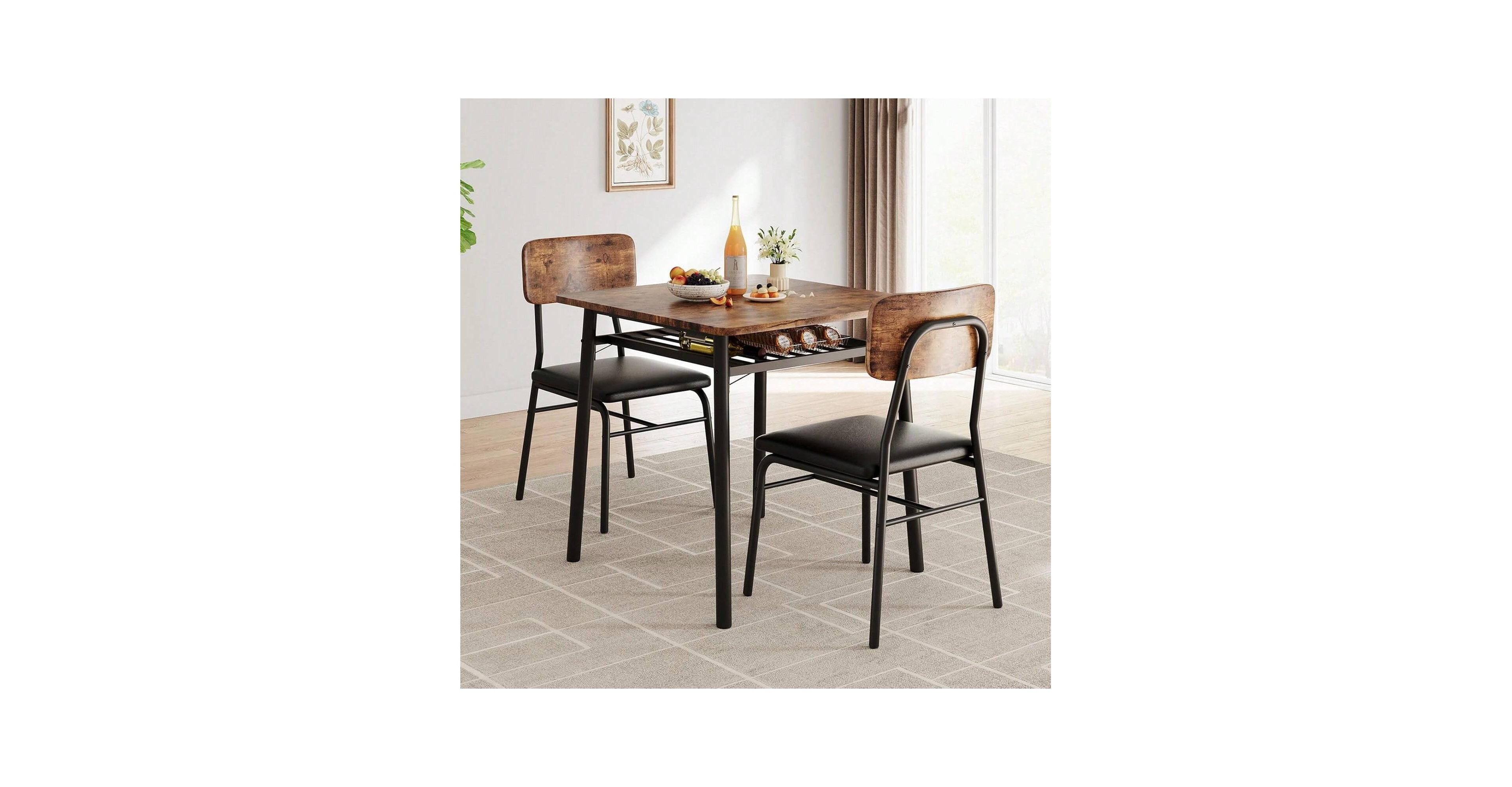 Gaomon Kitchen Table Dining Room Set For 2 3Piece Modern Dining Table Set for Dining Room, Home Office, Living Room