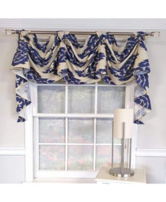 Flame 3-S Victory 100% Cotton Tab Top Swag Window Curtain 54" x 25" Navy