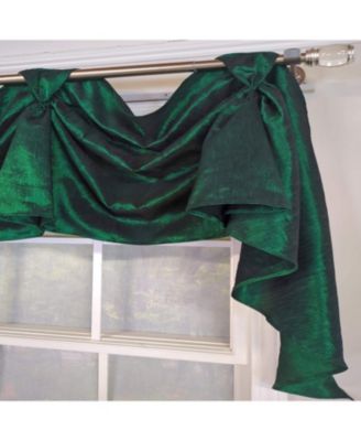 Crinkle Taffeta 3-S Victory 100% Polyester Tab Top Swag Window Curtain 54" x 25" Green