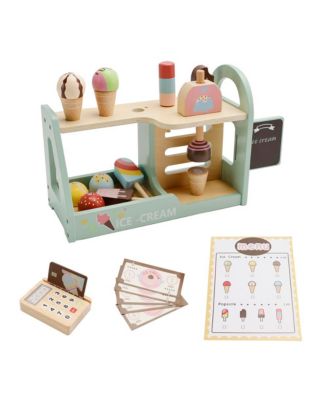 Wooden Ice Cream Shop Playset for Kids, Encourages Creative Role-Play