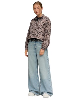 Women's ESS Graphic Animal Relaxed Woven Half-Zip Jacket