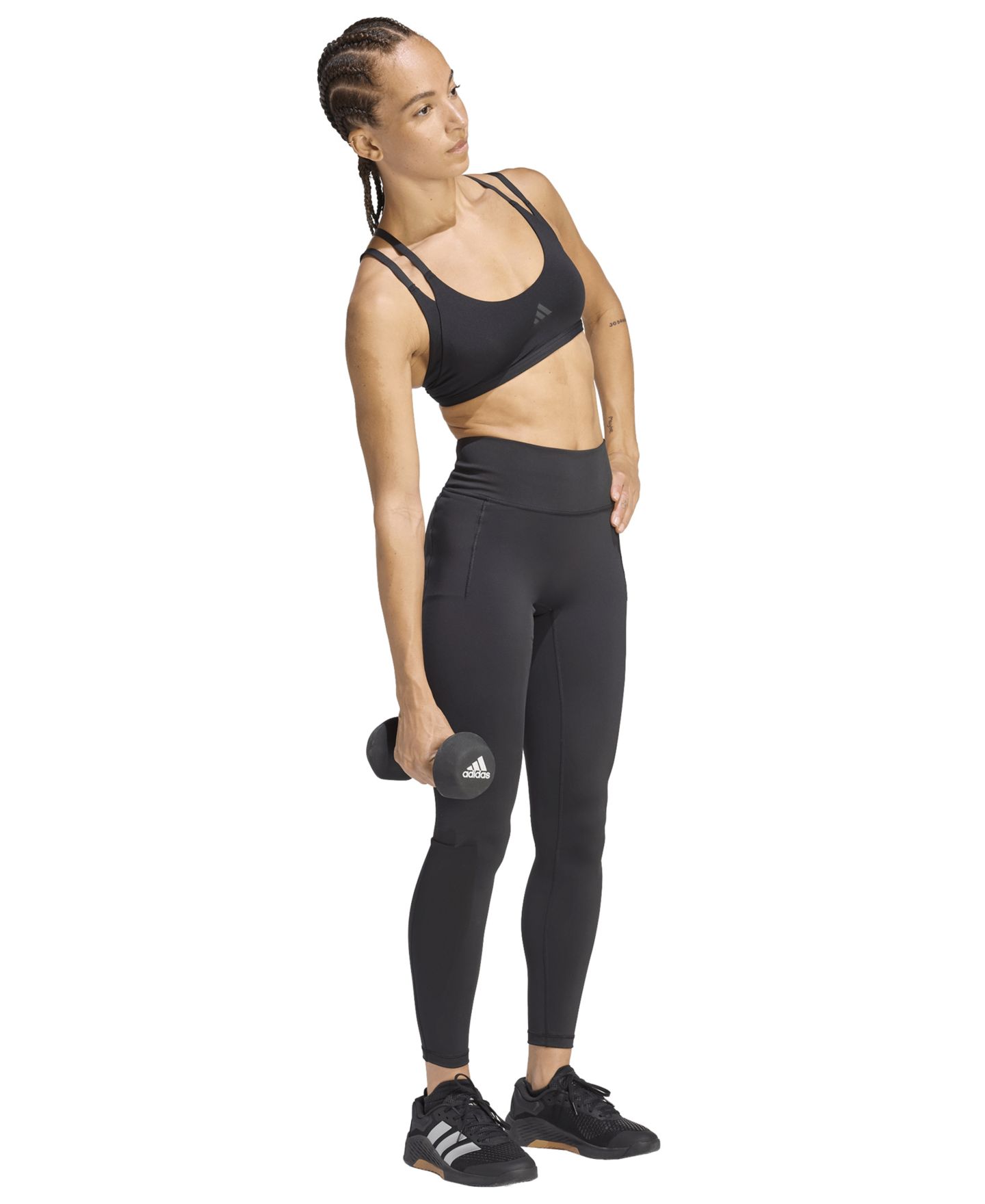 Женские леггинсы adidas Optime Workout Training, цвет: Чёрный — фото 5