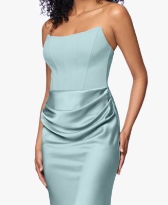 Women's Mixed-Media Strapless Corset Gown