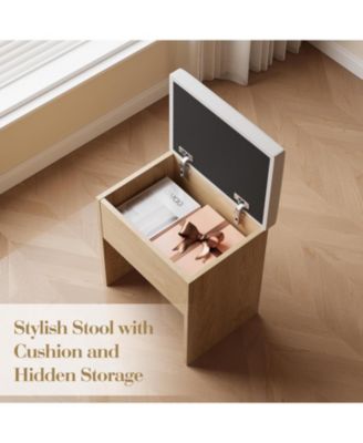 Makeup Vanity Lighted Mirror - Vanity Desk for Bedrooms, Apartments, Easy to Assemble