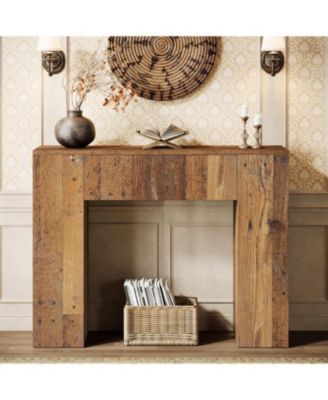 39" Wooden Farmhouse Console Table with Drawer for Entryway, Living Room, or Hallway