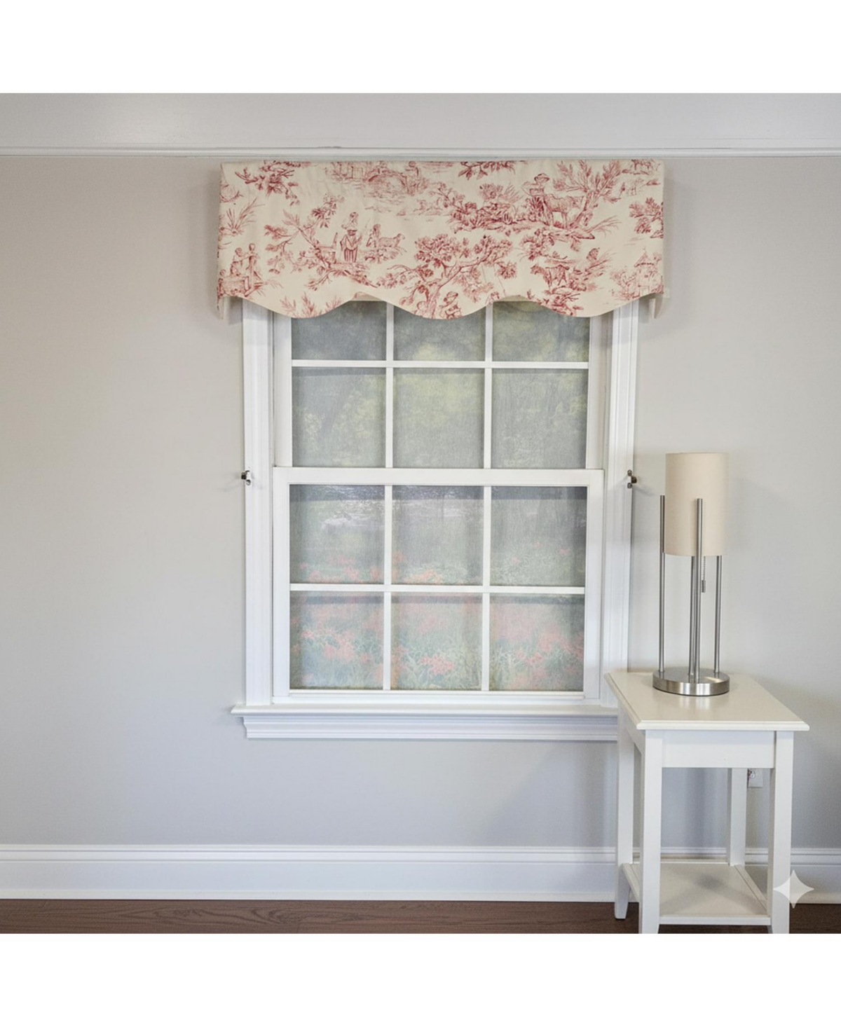 Rlf Home Victorian Provance 100% Cotton Rod Pocket Lined Window Valance 50" x 15" Red