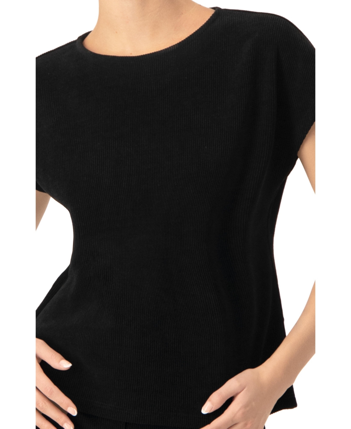 Ivonne Women's Corduroy Off-Shoulder Top