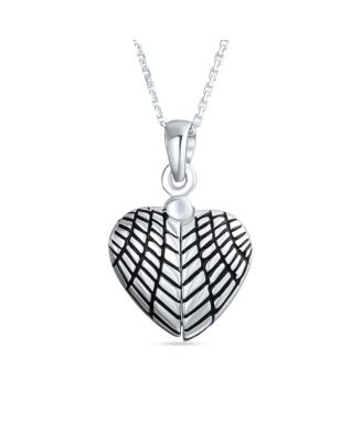 MY Angel Word Angel Wing Heart Locket Pendant Necklace .925 Sterling Silver
