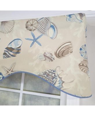 Beachbound Cornice 100% Cotton Rod Pocket Lined  Window Valance 50" x 17"