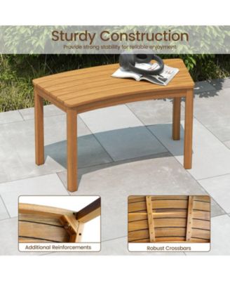 Outdoor Curved Wood Bench Set of 2 for Front Porch