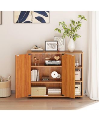 Entryway 3-Tier Shoe Storage Cabinet with Doors and Shelves