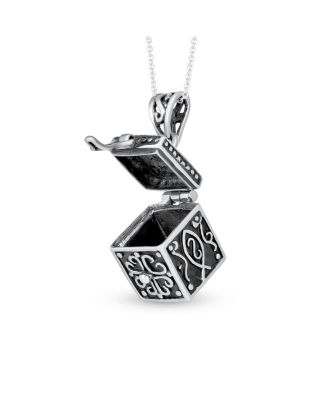 Religious Heart Locket Box Pendant .925 Sterling Silver Momenta Holder