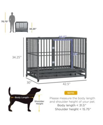 Dog Crate Metal Cage Kennel  in Grey