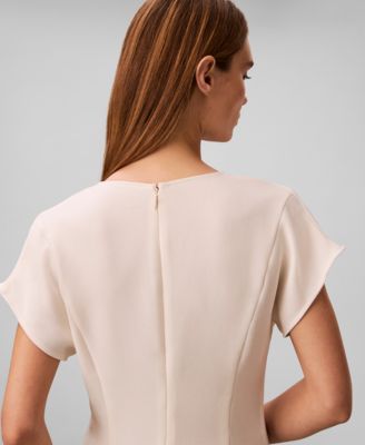 Women's V-Neck Short-Sleeve Midi Dress