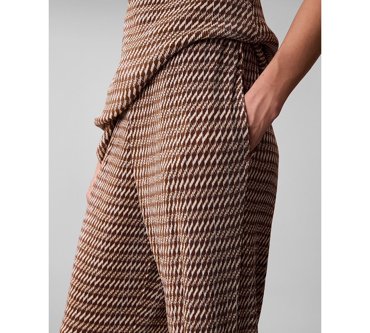 Calvin Klein Women's Plisse Print Wide-Leg Pants