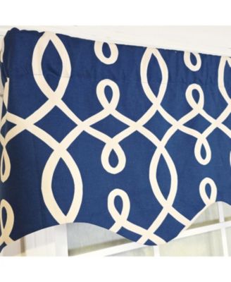 Oblique Regal 100% Cotton Rod Pocket Lined  Window Valance 50" x 17" Navy