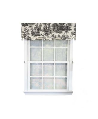 Baroque Provance 100% Cotton Rod Pocket Lined  Window Valance 50" x 15" Black