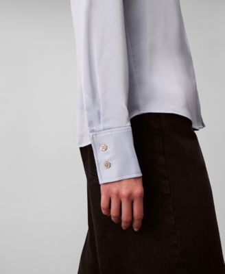 Women's Hammered Fitted Collared Shirt