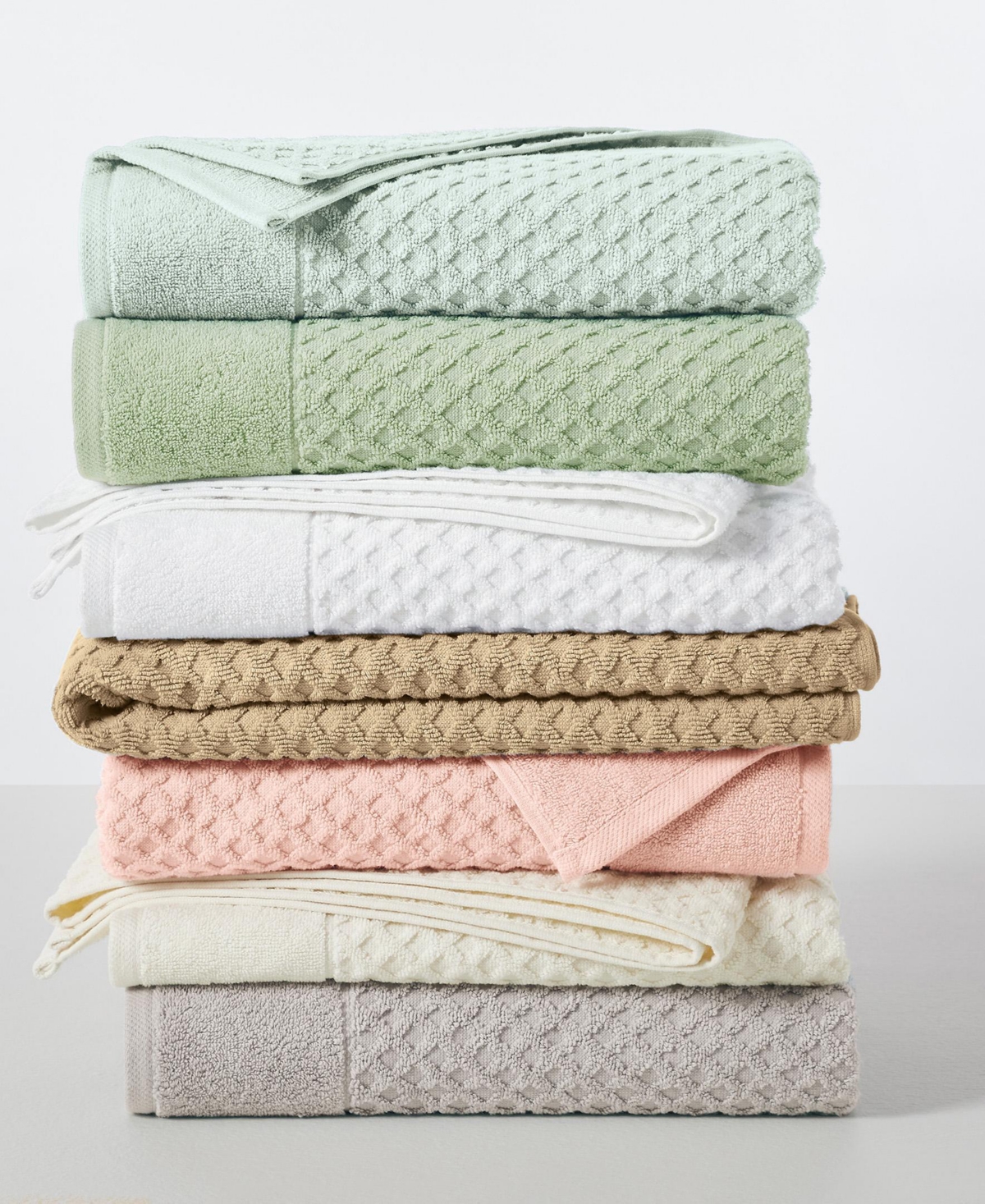 Linery & Co. Quick-Drying Cotton Diamond Waffle Textured 2-Piece Bath Sheet Set