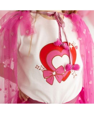 Little Girls Bow Love Valentine's Day Short Sleeve T-Shirt