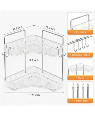 2 Tier Bathroom Organizer with Hooks for Makeup and Skincare