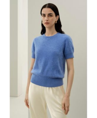 Women's Brushed Cashmere Short-Sleeve Sweater