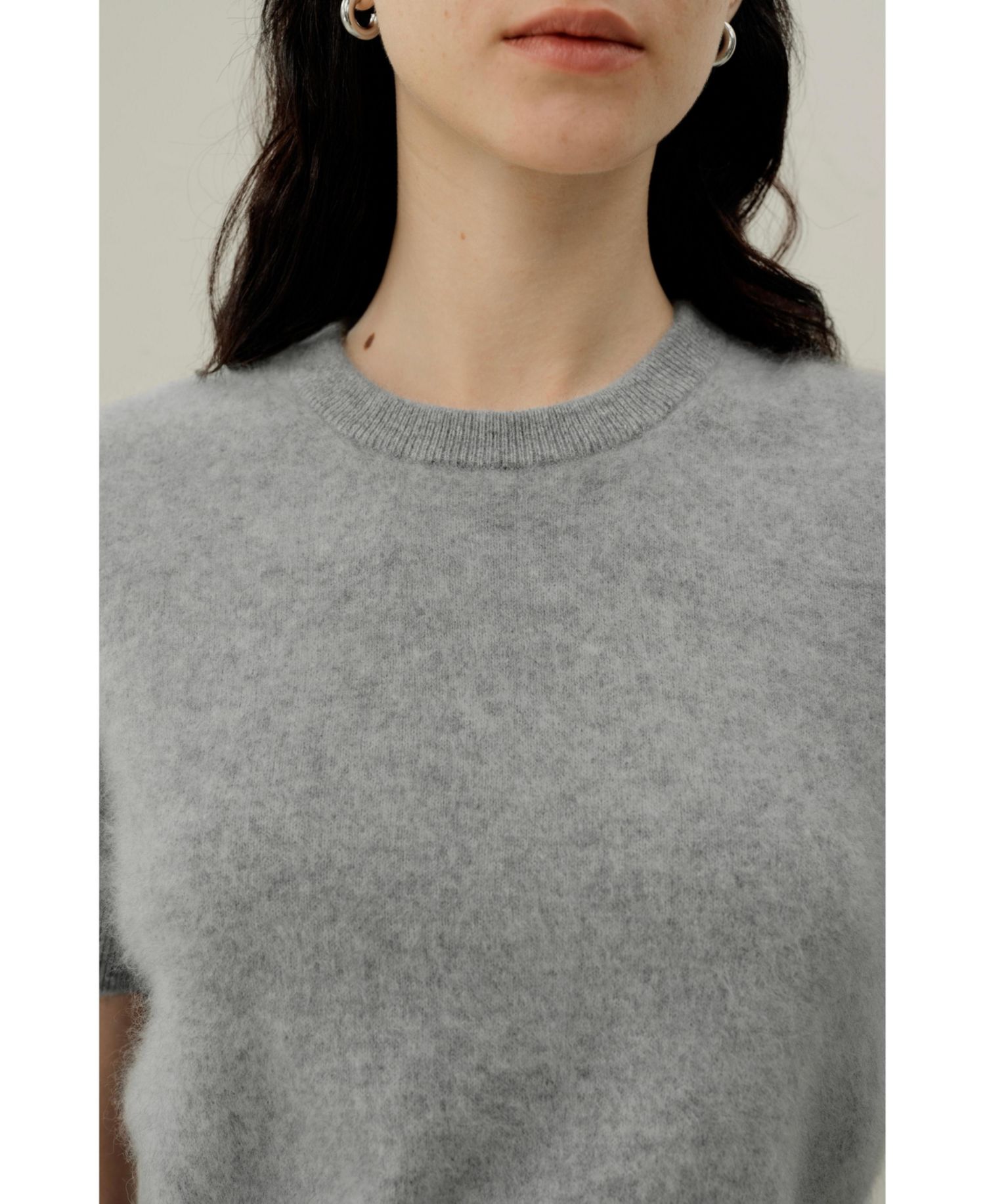 Women's Brushed Cashmere Short-Sleeve Sweater