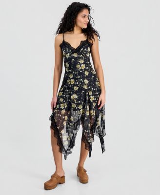 Women's Lace-Trim Handkerchief-Hem Dress