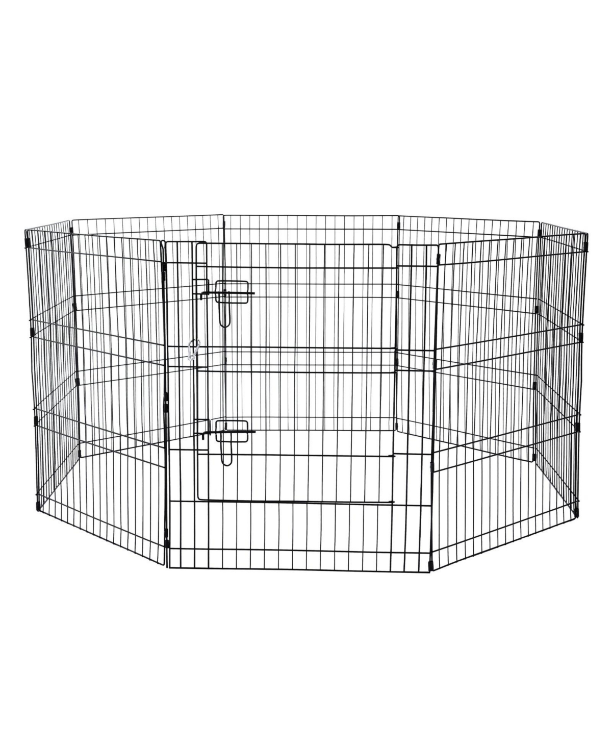 Cozito Dog Playpen, 8-Panel 30"H x 24"W Foldable Metal Exercise Pen w/ Door, Top Cover & Bottom Pad, Indoor/Outdoor Pet Fence