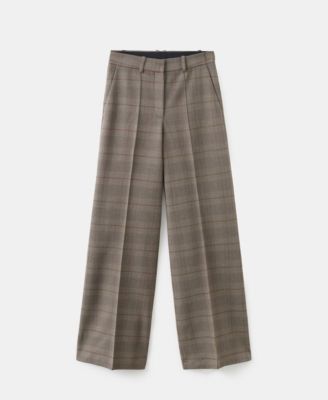 Women's Wool-Blend Check Pants