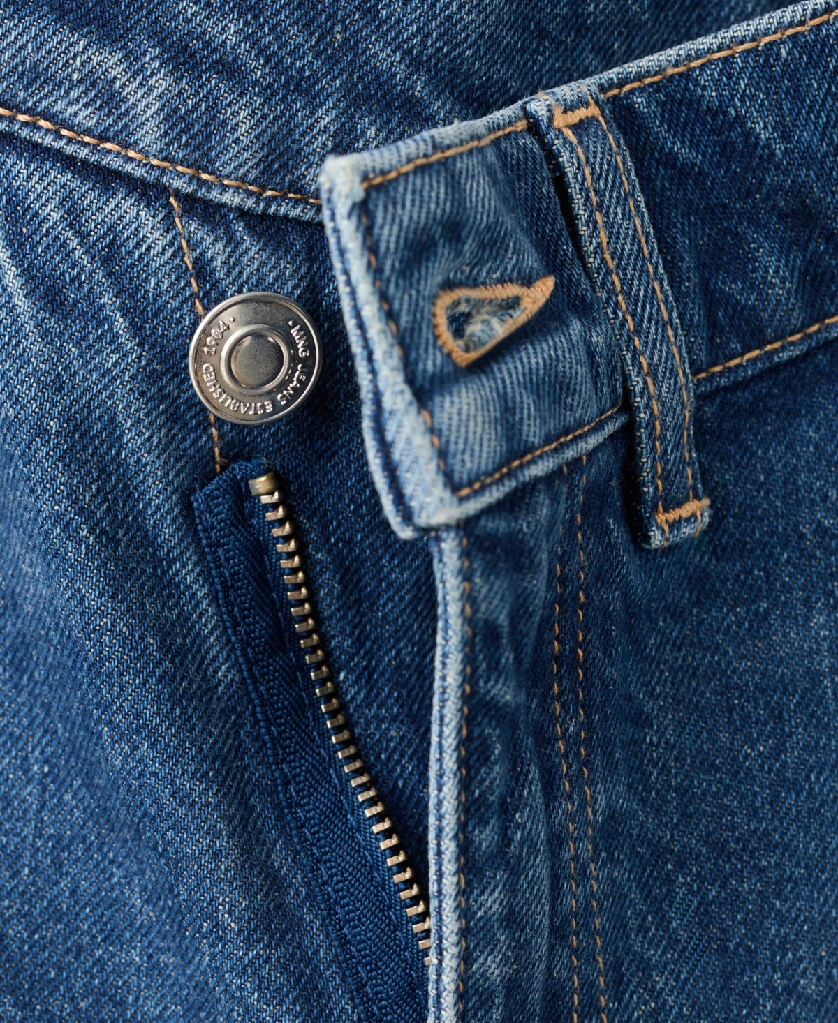 Mango Women's Crossover Waistband Wide-Leg Mid-Rise Jeans